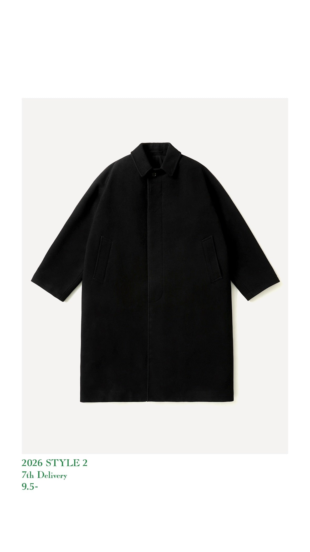 A.PRESSE 26AW Cashmere Silk Balmacaan Long Coat