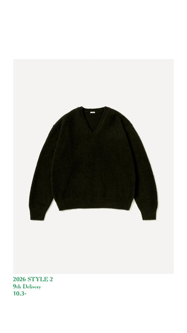 A.PRESSE 26AW Brushed Cashmere Middle Gauge V Neck Sweater