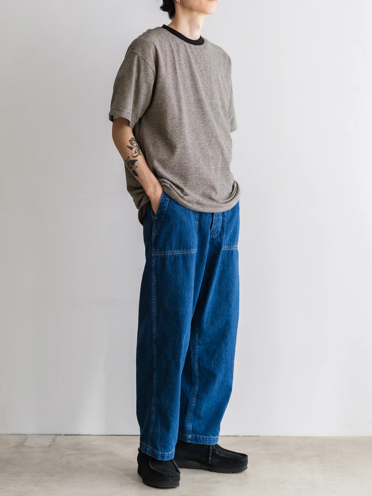 INTERIM 25SS COTTON HEMP BORDER TEE