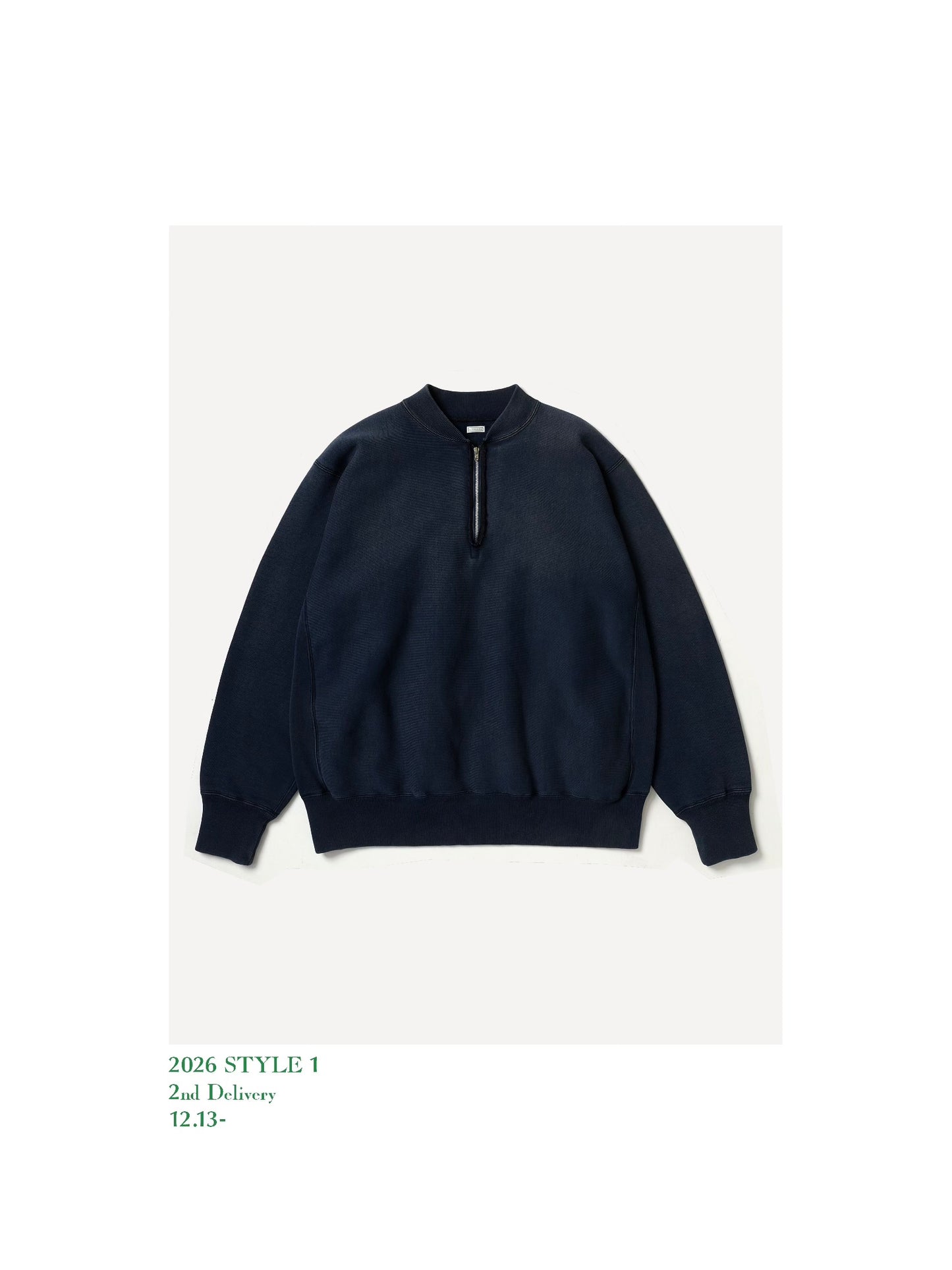 A.PRESSE 26SS Vintage Half Rib Collar Sweatshirt