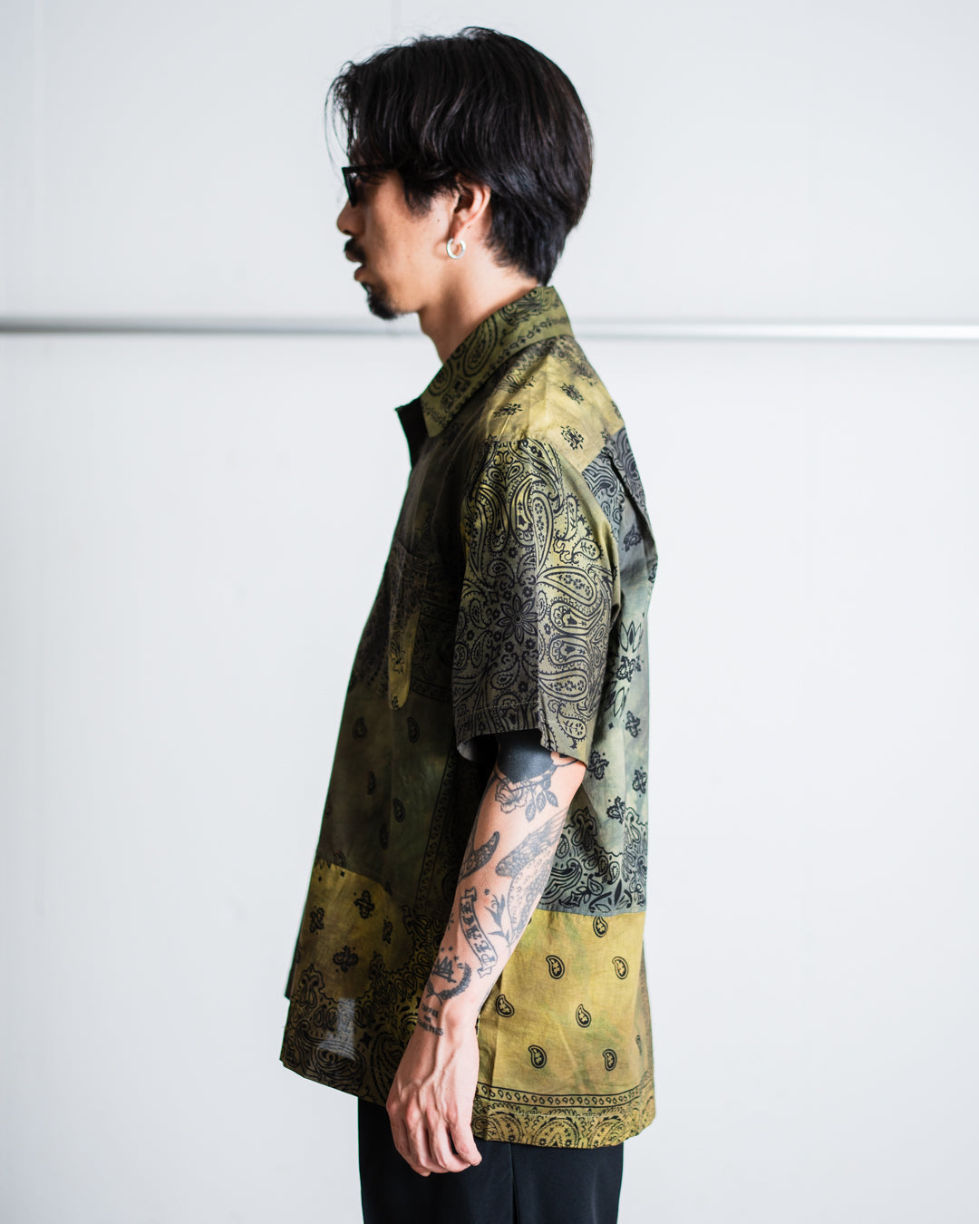Children of the discordance / BANDANA PATCH WORK SS SHIRT -Sun Fade-