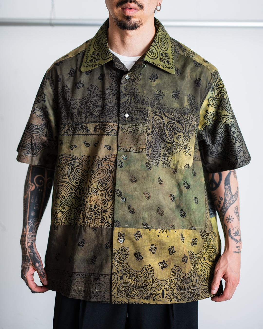 Children of the discordance / BANDANA PATCH WORK SS SHIRT -Sun Fade-