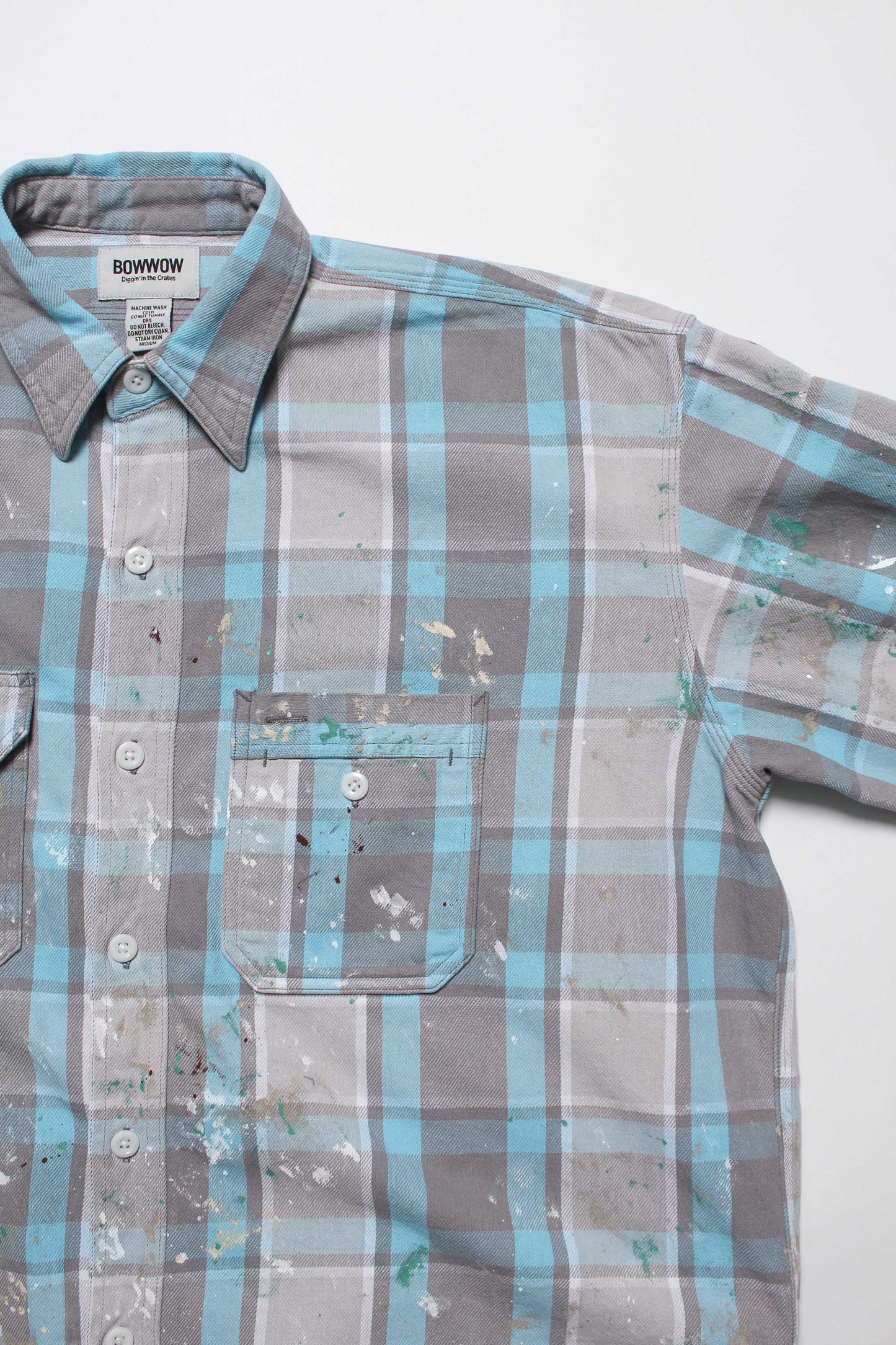 BOWWOW 25AW PAINTER'S PAINT STAINED FLANNEL SHIRT