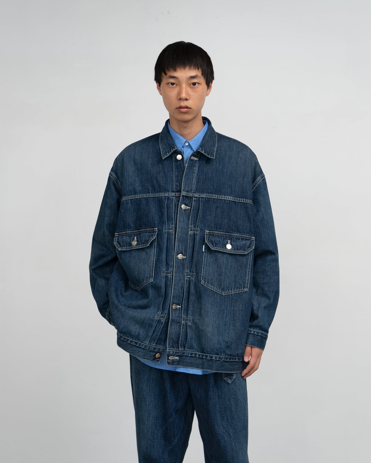 Graphpaper / Selvage Denim Jacket-DARK FADE-