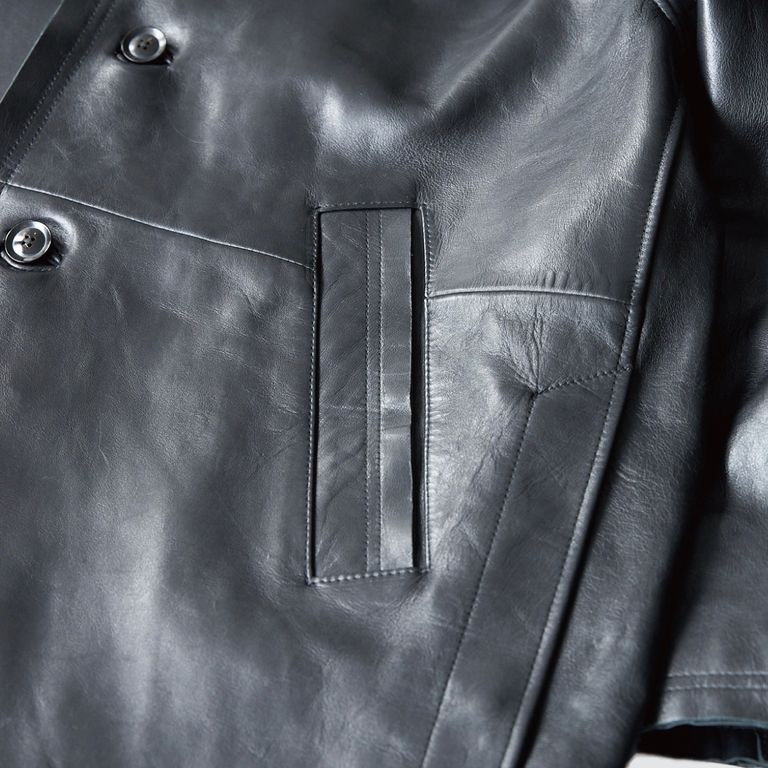 YOKE / Cut-Off Leather Car Coat