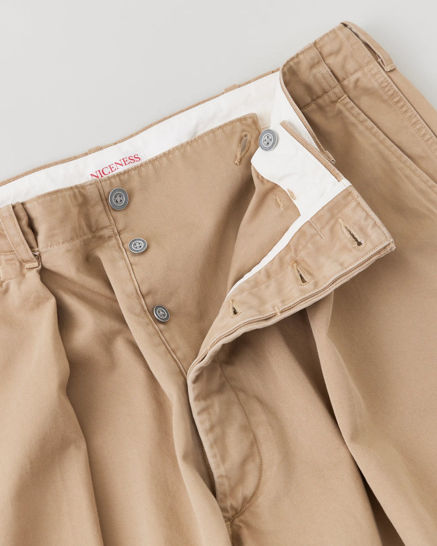 NICENESS 25AW ALBARN / Distressed Resized Chino Trousers