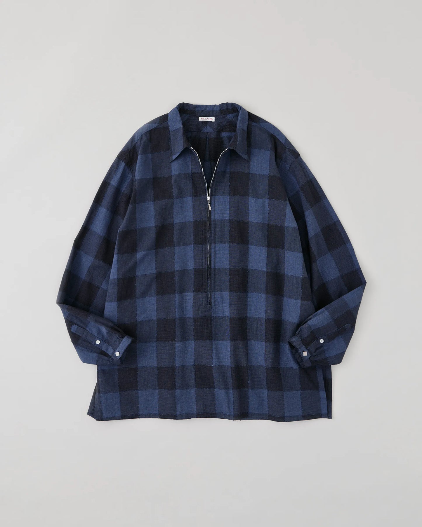 NICENESS 25AW LUCA / Deadstock Check Long Zip Pullover Shirt