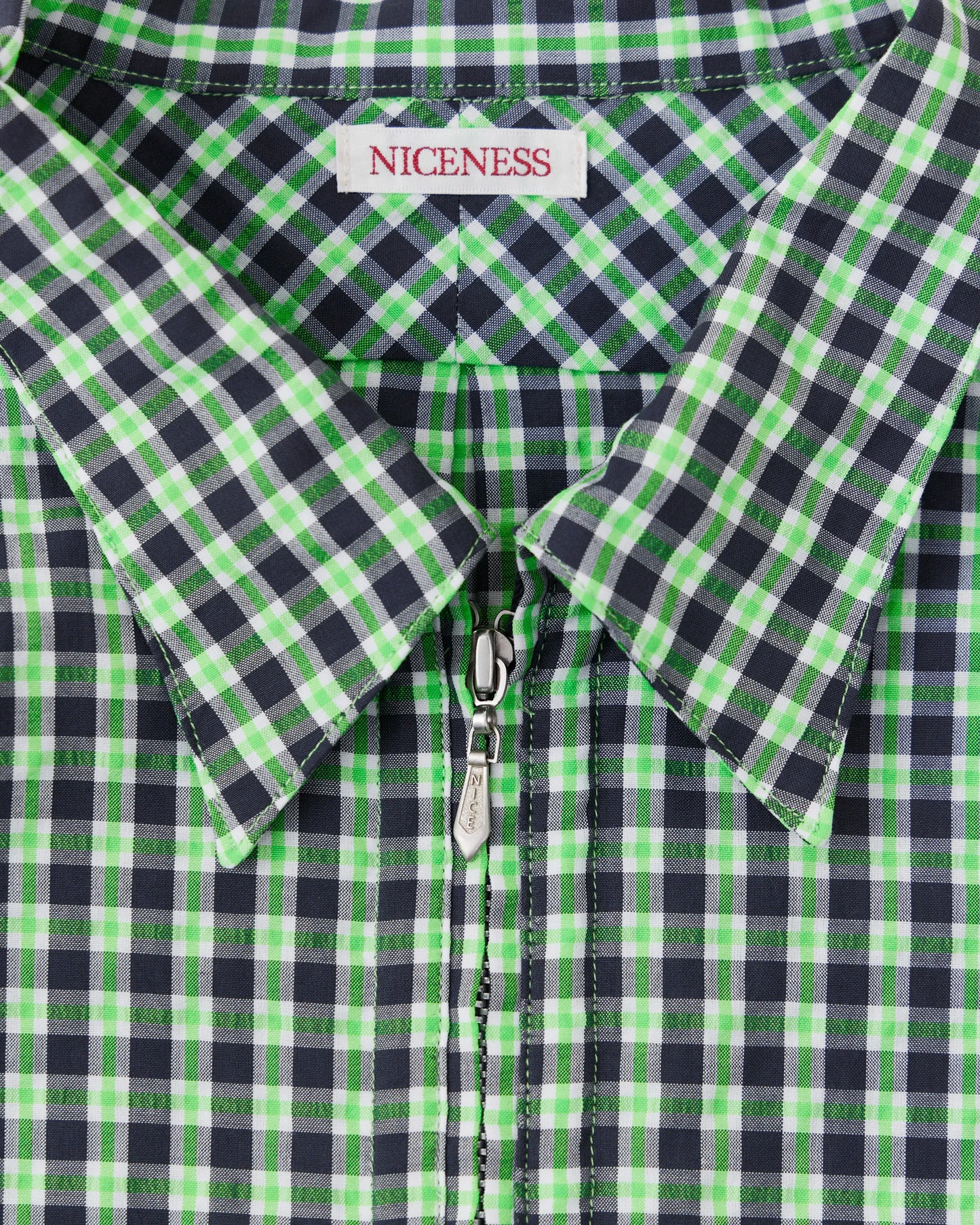NICENESS 25AW G.LUCA / Deadstock Check Long Zip Pullover Shirt