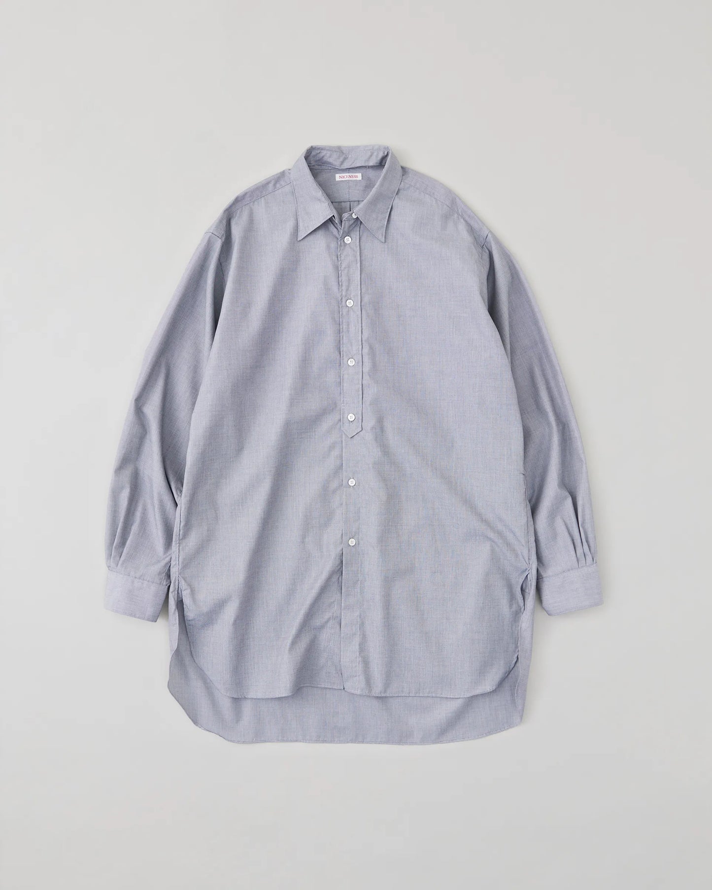 NICENESS 25AW C.IOMMI / End-on-End Chambray Detachable Collar Long Shirt
