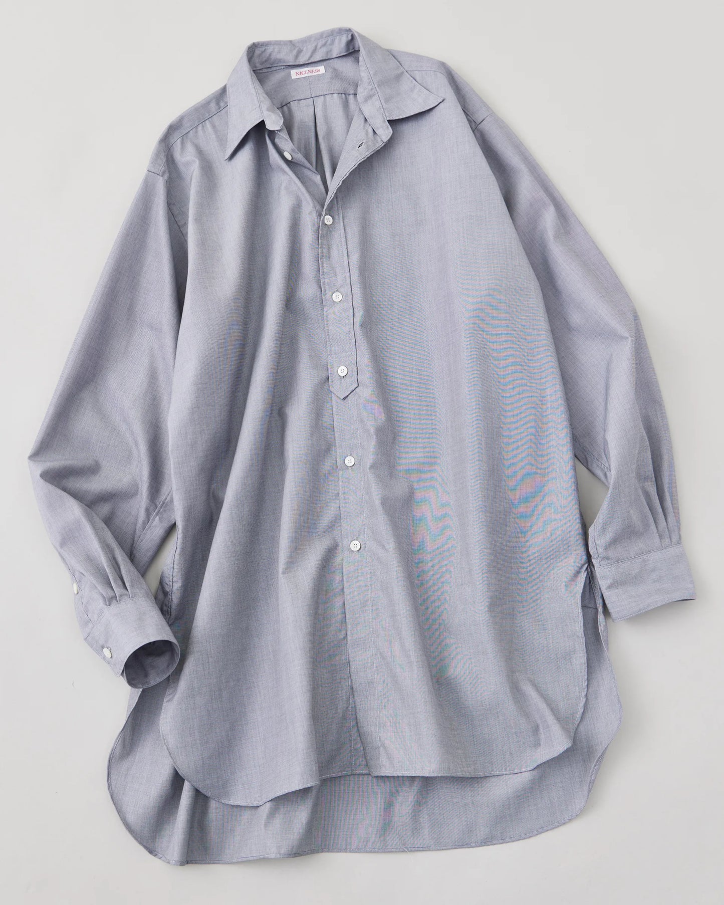 NICENESS 25AW C.IOMMI / End-on-End Chambray Detachable Collar Long Shirt