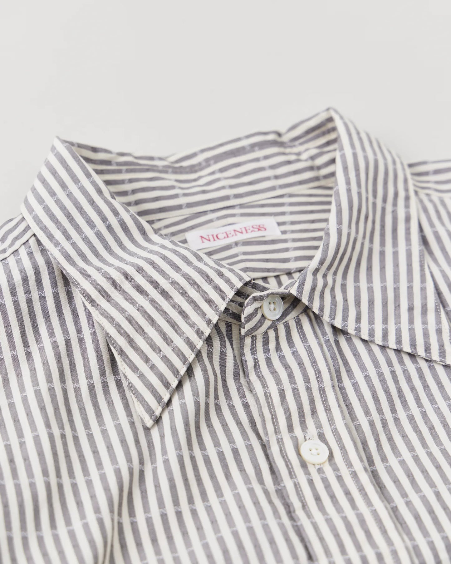 NICENESS 25AW CLEMENT / Dobby Stripe Regular Collar Dress Shirt