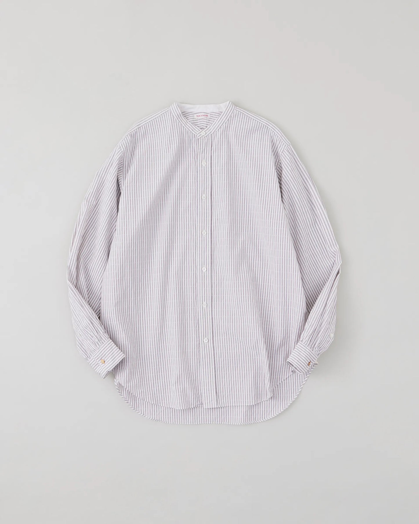 NICENESS 25AW MARC / Dobby Stripe Band Collar Dress Shirt