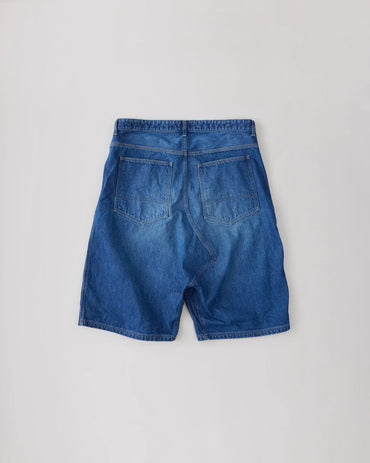 NICENESSS 25SS E.STU / Aged Effect Baggy Shorts - Indigo