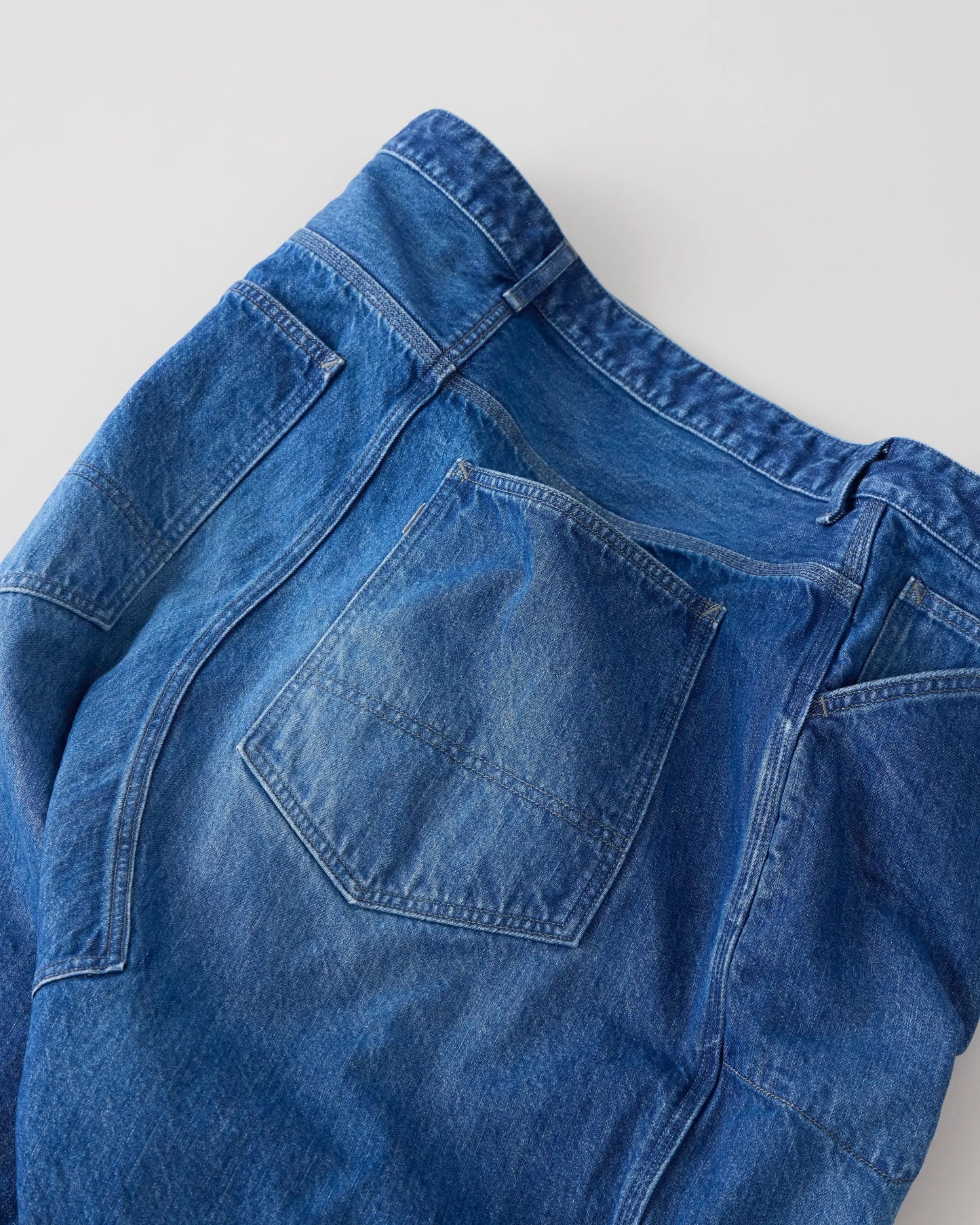 NICENESSS 25SS E.STU / Aged Effect Baggy Shorts - Indigo