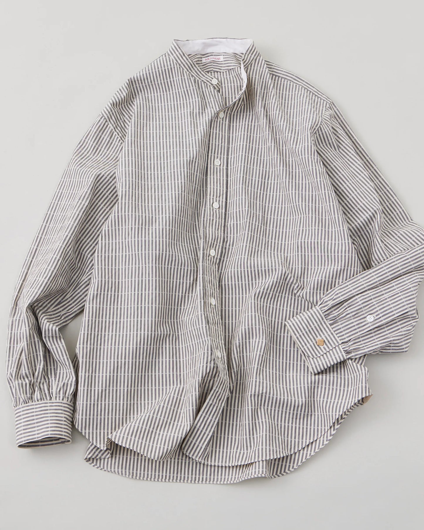 NICENESS 25AW MARC / Dobby Stripe Band Collar Dress Shirt