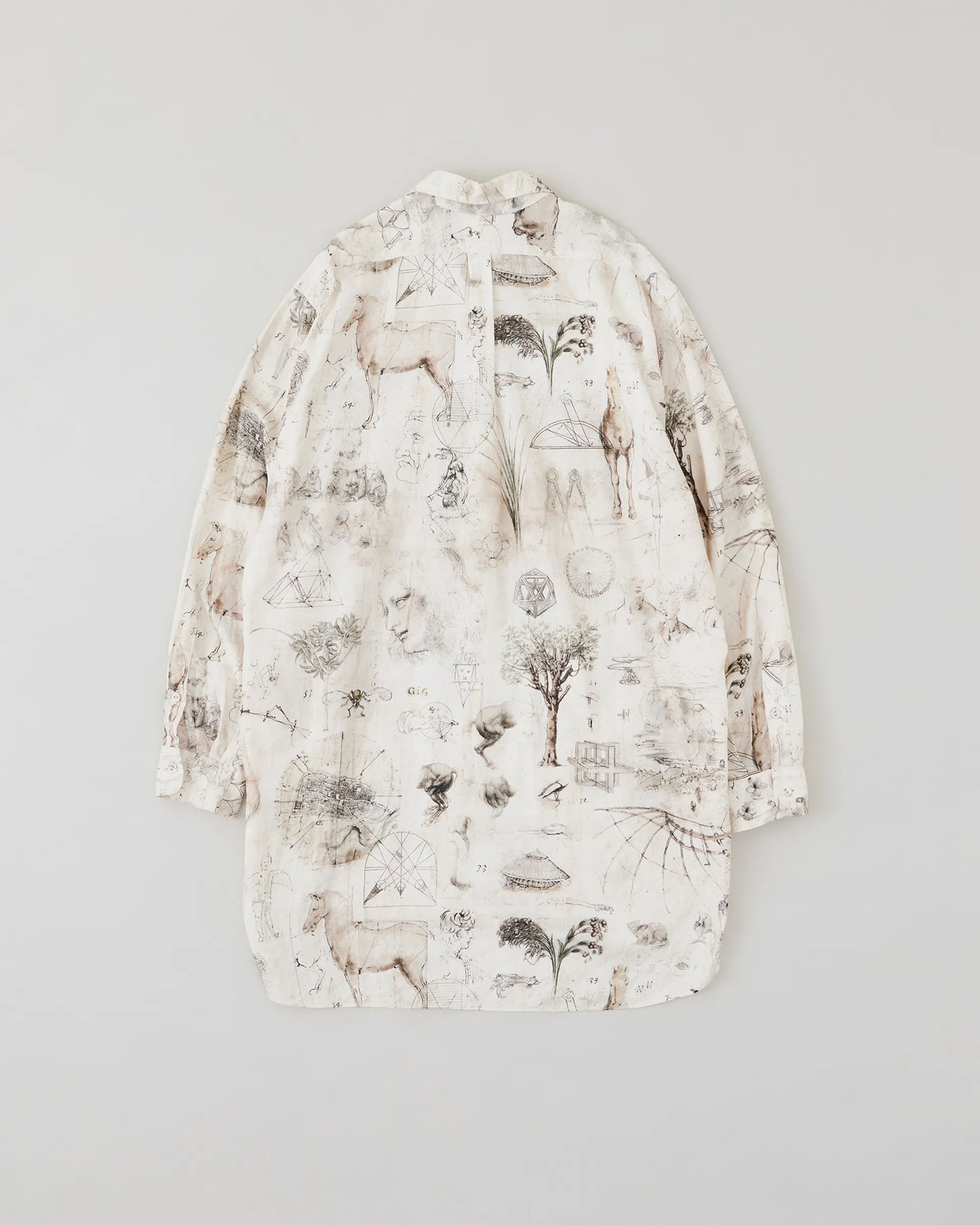 NICENESS 25AW V.IOMMI Printed Detachable Collar Long Shirt