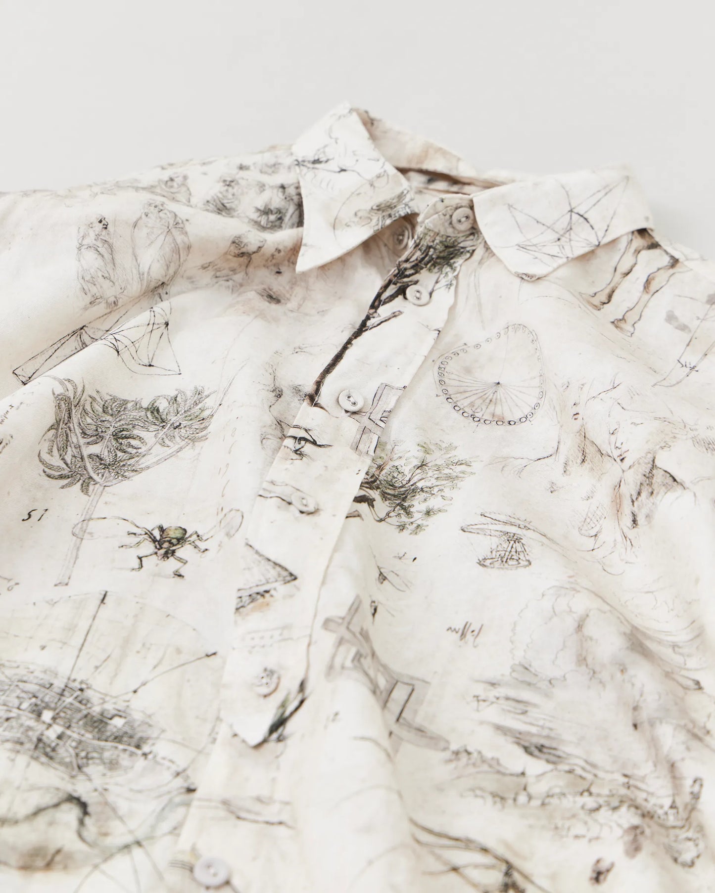 NICENESS 25AW V.IOMMI Printed Detachable Collar Long Shirt