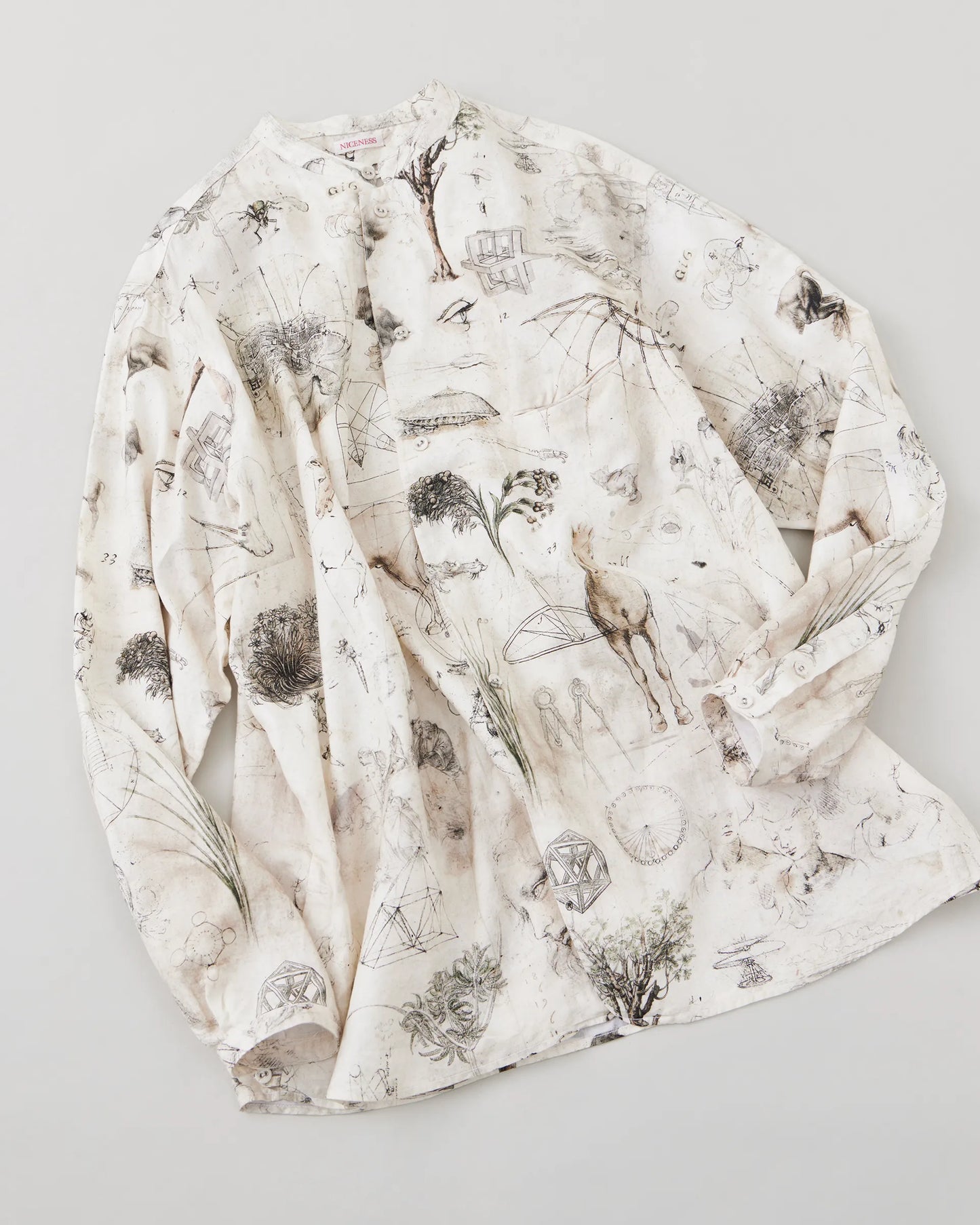 NICENESS 25AW V.CHAD / Printed Narrow Collar Shirt Jacket