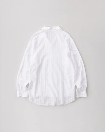 NICENESS 25SS D.CASTELINO / Open Collar Shirt - Pull Stripe Khadi