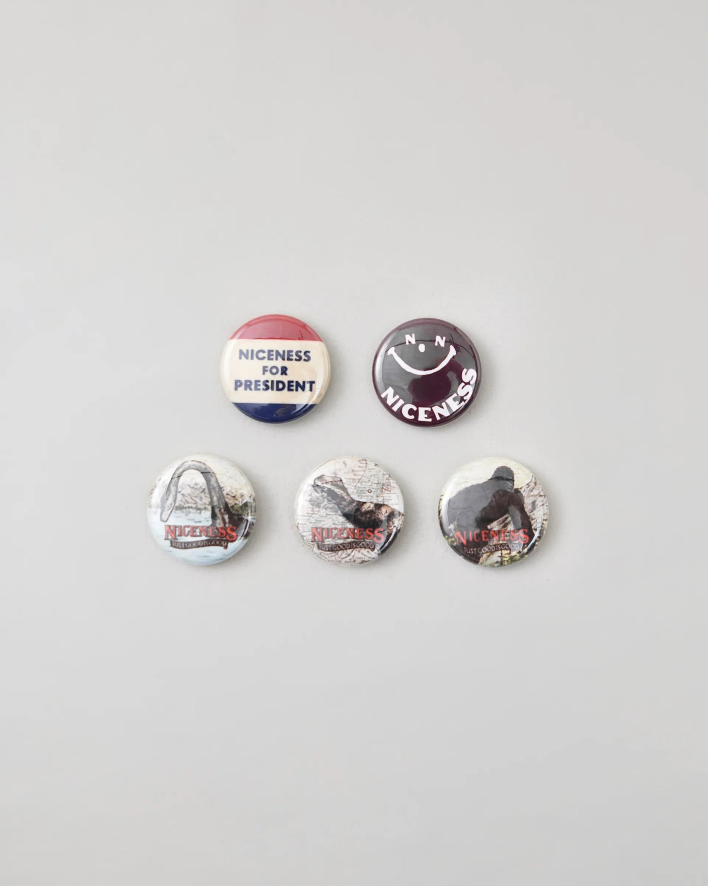NICENESS 25AW BIRTHDAY/ Set of 4 Aluminum Badges