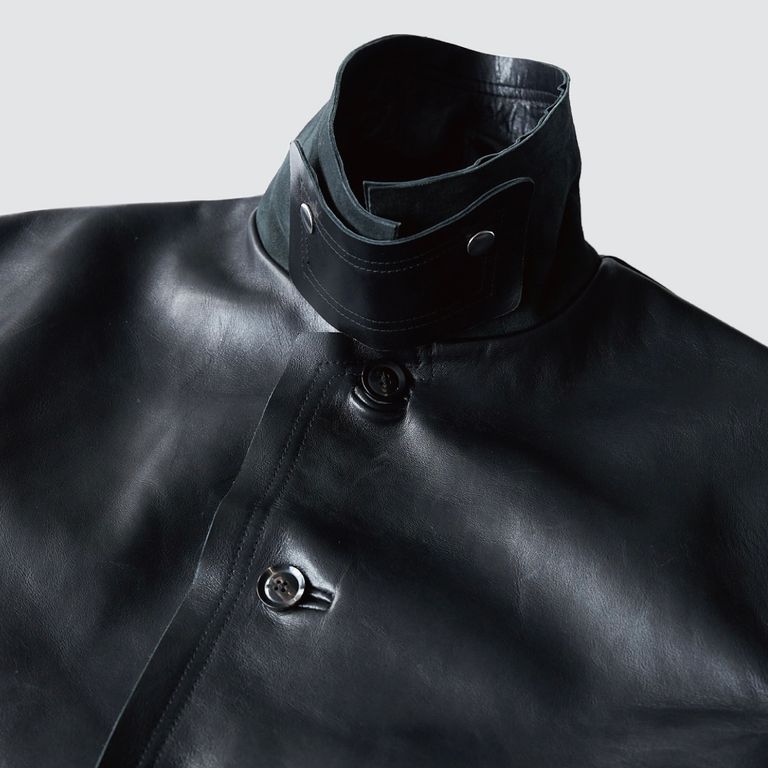 YOKE / Cut-Off Leather Car Coat