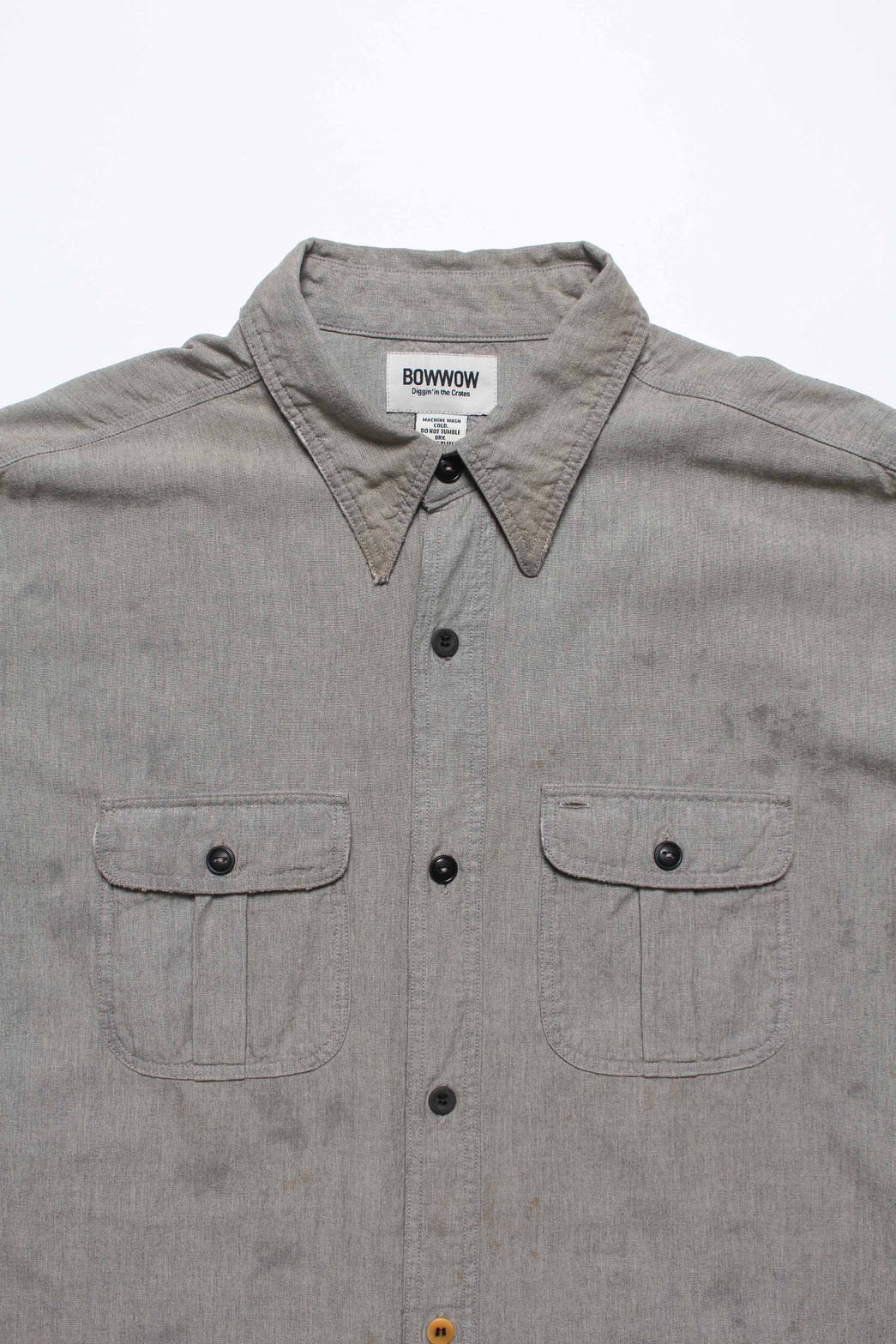 BOWWOW 25AW REPAIRED WORN GRAY CHAMBRAY SHIRT