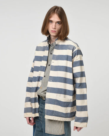 BOWWOW 25AW BLUE STRIPE PRISON JACKET AGED