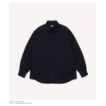A.PRESSE 25AW Wool Regular Collar Shirt