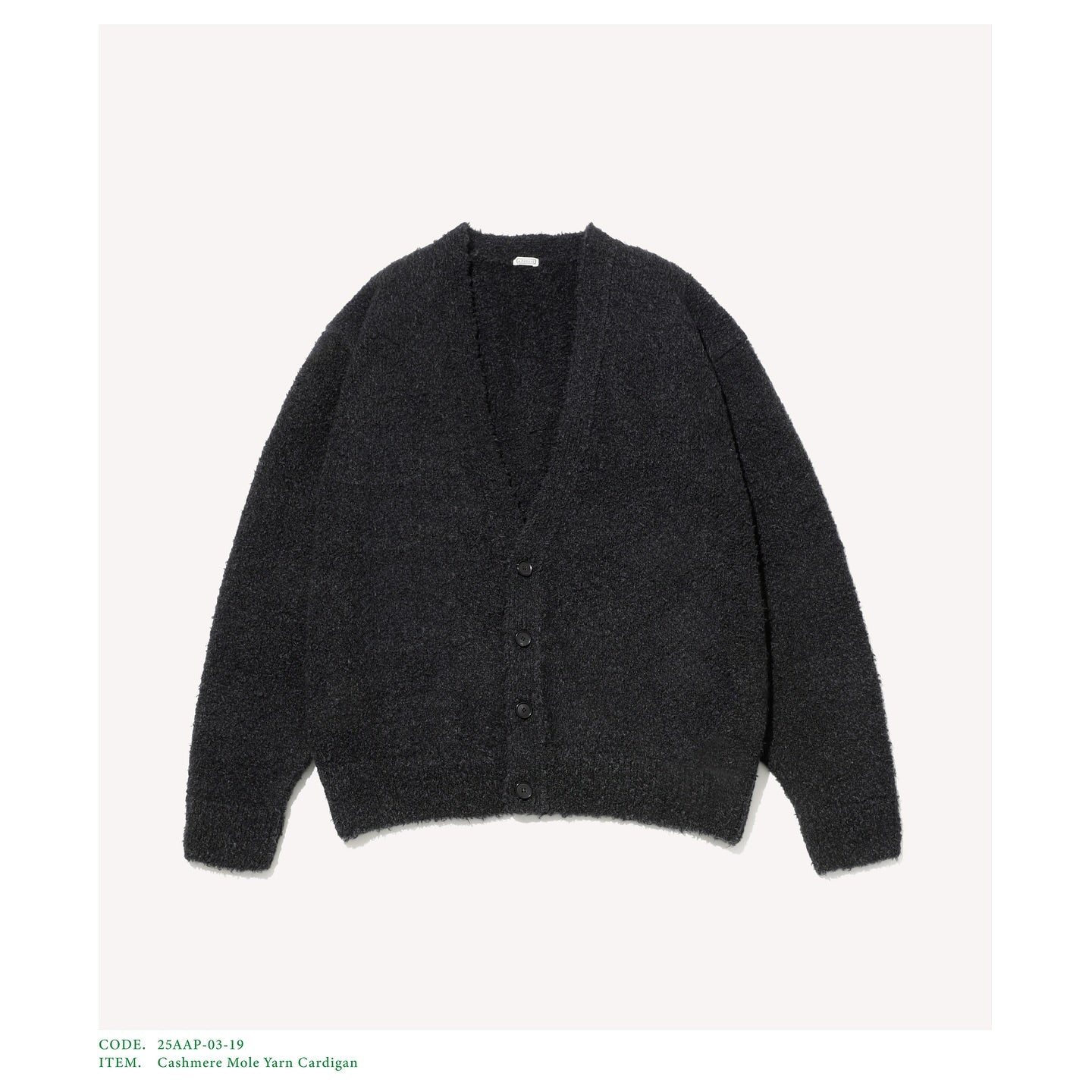 A.PRESSE 25AW Cashmere Mole Yarn Cardigan