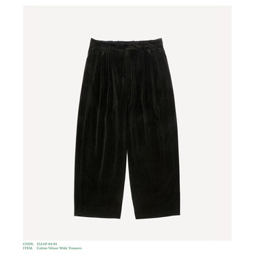 A.PRESSE 25AW Cotton Velour Wide Trousers