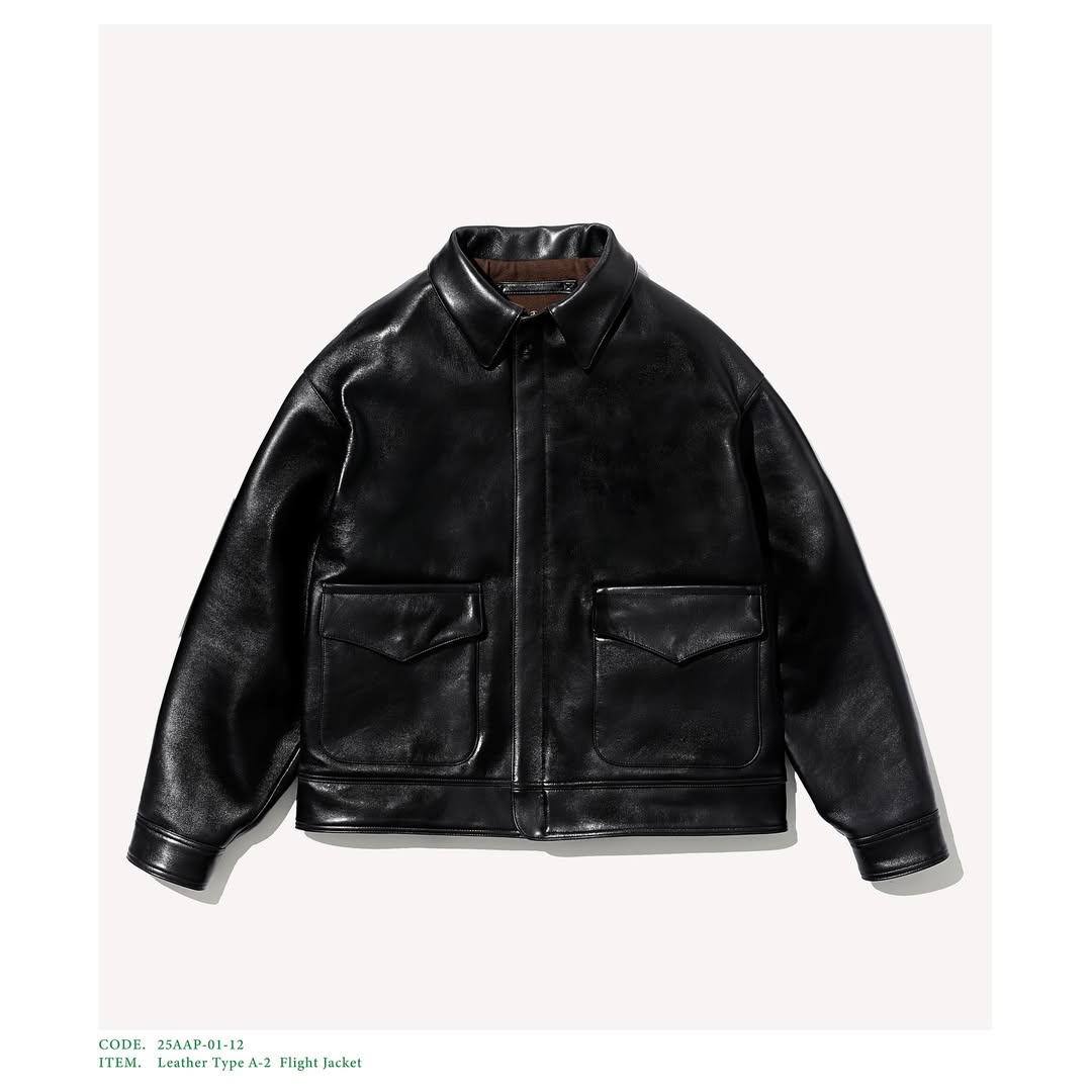 A.PRESSE 25AW Leather Type A-2 Flight Jacket