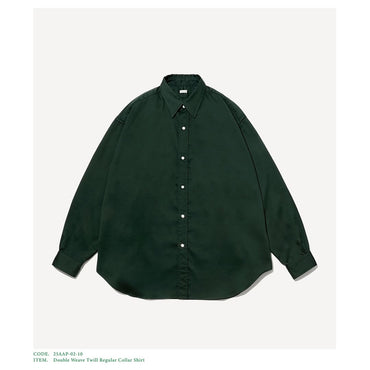 A.PRESSE 25AW Double Weave Twill Regular Collar Shirt