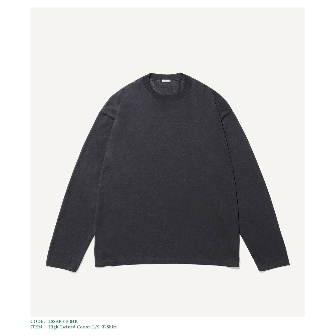 A.PRESSE 25SS High Twisted Cotton L/S T-Shirt