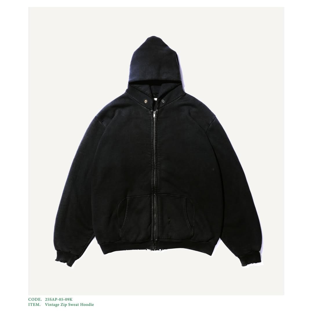 A.PRESSE 25SS Vintage Zip Sweat Hoodie