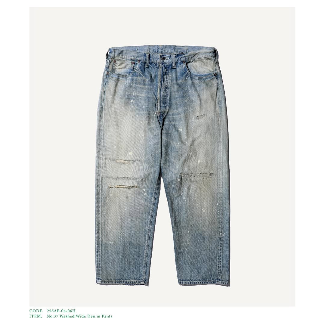 A.PRESSE 25SS No.37 Washed Wide Denim Pants.