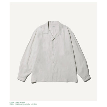 A.PRESSE 25SS Silk Linen Open Collar L/S Shirt