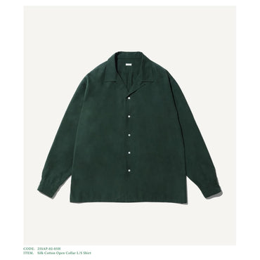 A.PRESSE 25SS Silk Cotton Open Collar L/S Shirt