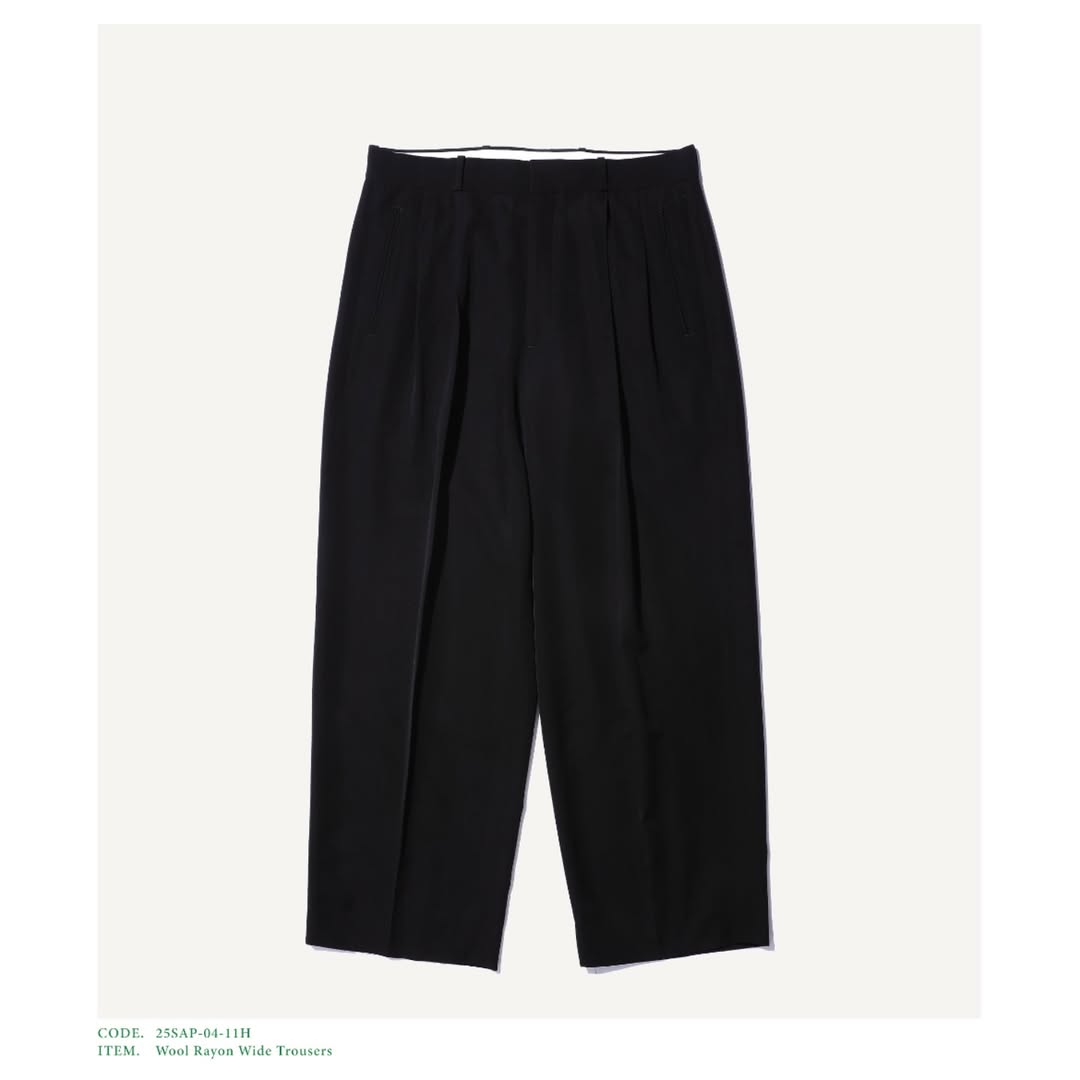 A.PRESSE 25SS Wool Rayon Wide Trousers