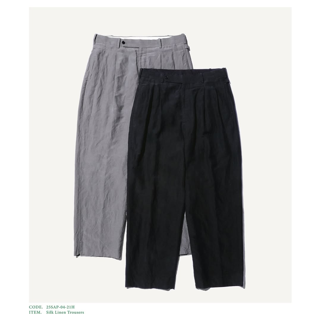 A.PRESSE 25SS Silk Linen Trousers