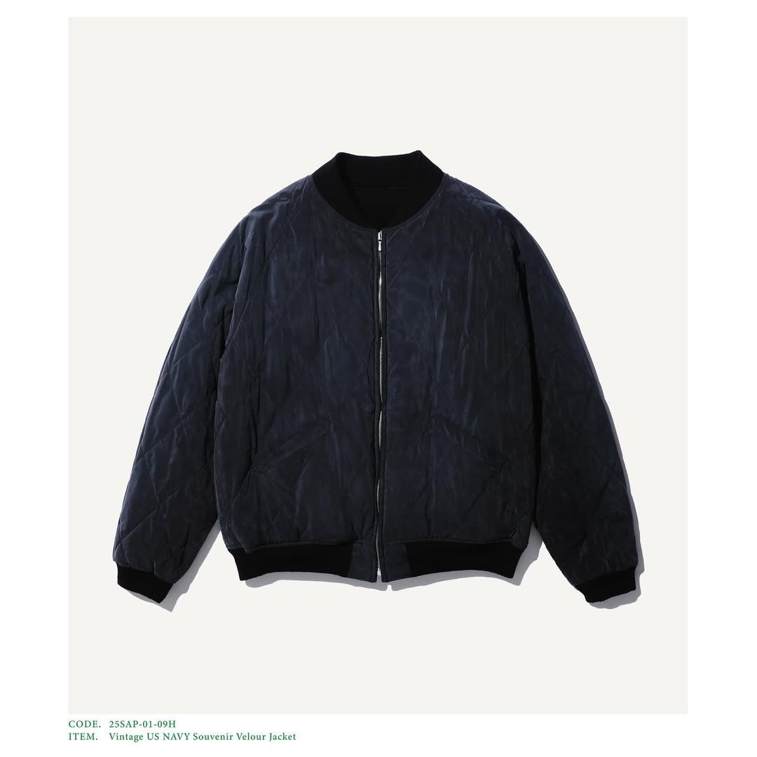 A.PRESSE 25SS Vintage US NAVY Souvenir Velour Jacket
