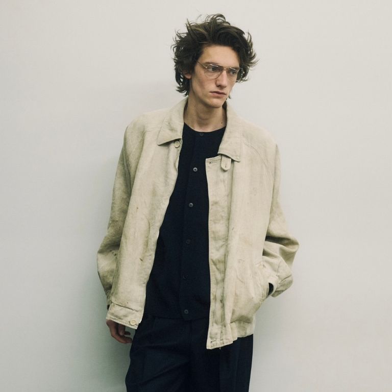 ssstein 25AW Heavy Linen Herringbone Zip Jacket