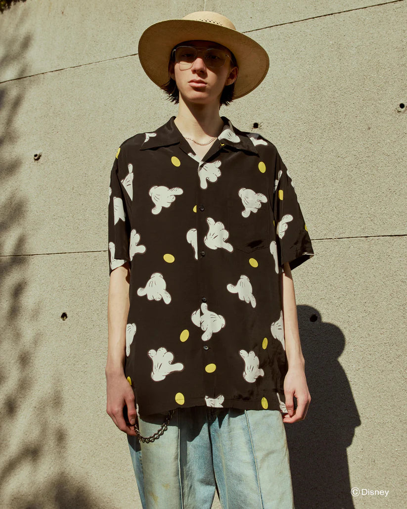 Name. x Disney / HAND SIGN ALOHA SHIRT (MICKEY MOUSE)