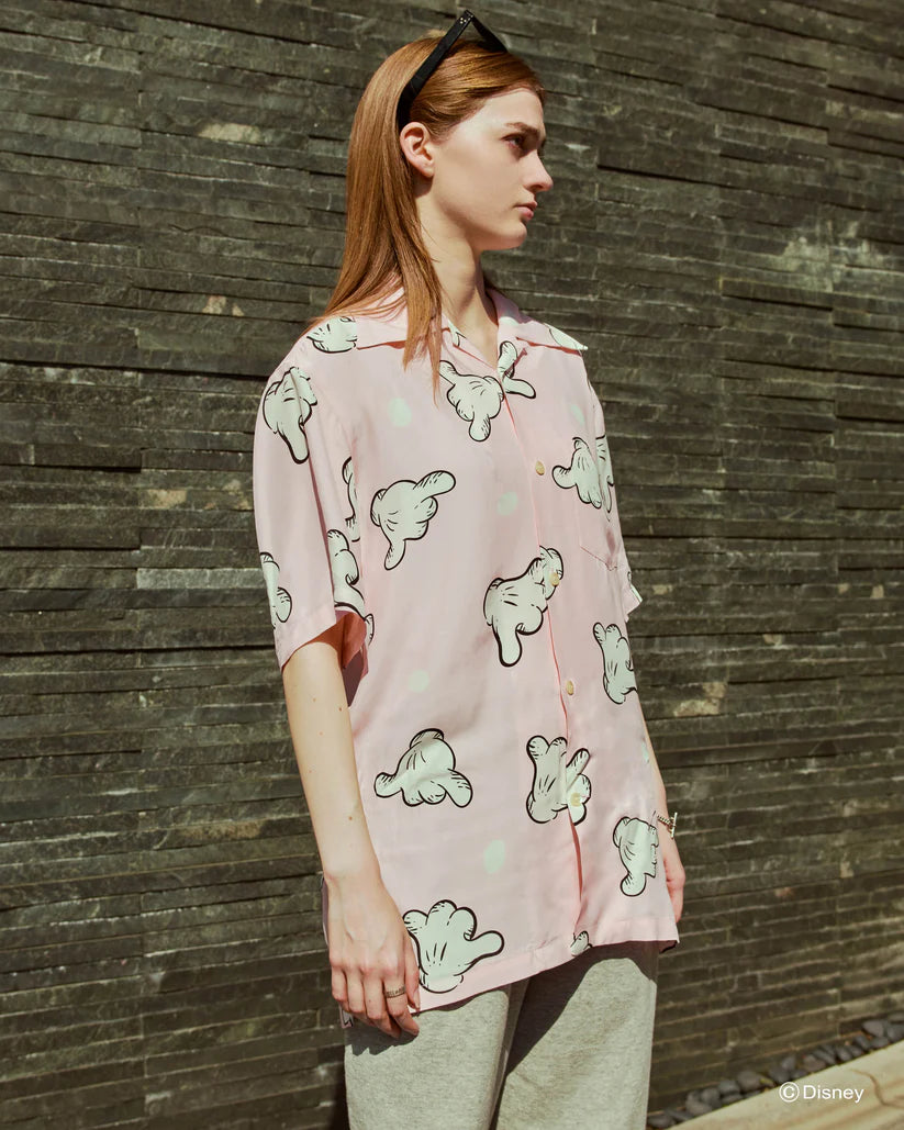 Name. x Disney / HAND SIGN ALOHA SHIRT (MICKEY MOUSE)