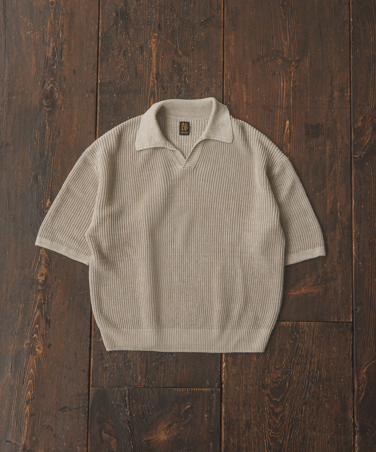 BATONER for ADAM ET ROPE' / FADE COLOR LINEN HALF SLEEVE SKIPPER
