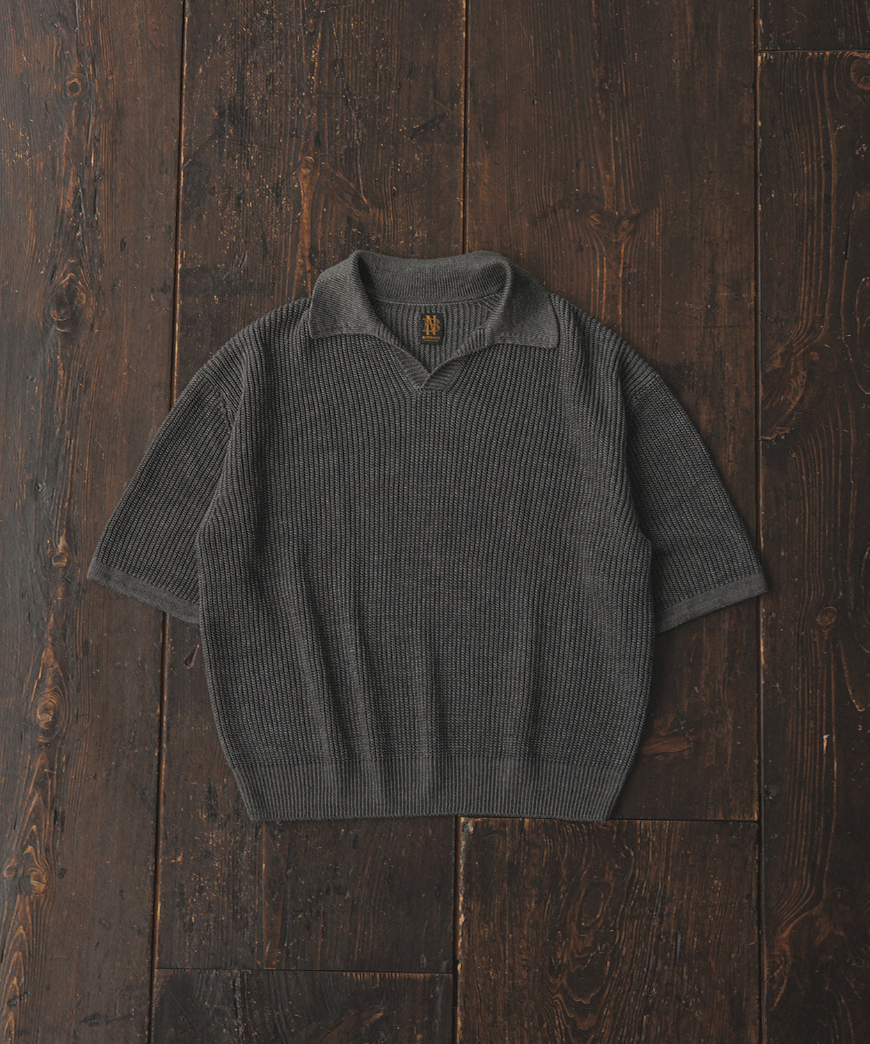 BATONER for ADAM ET ROPE' / FADE COLOR LINEN HALF SLEEVE SKIPPER
