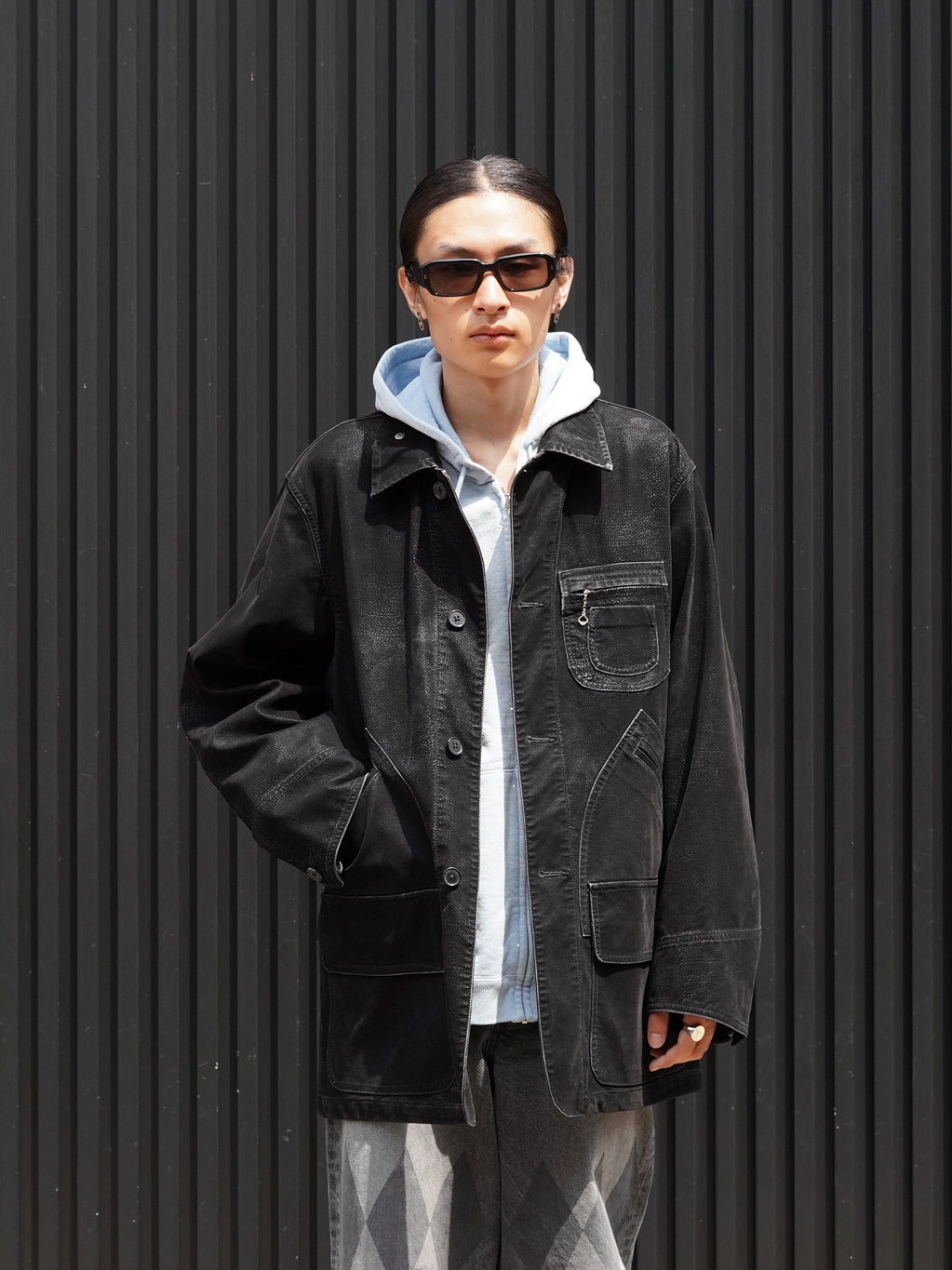 DAIRIKU 25AW Artificial Leather Hunting Jacket