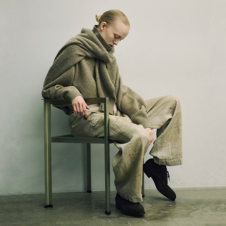 ssstein 25AW Heavy Linen Herringbone Wide Easy Trousers