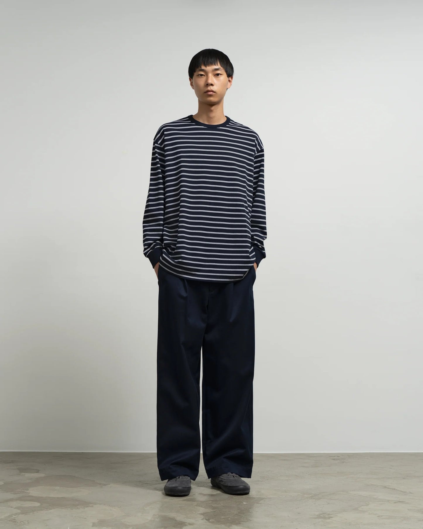 Graphpaper / Tri Spun Border Long Sleeve Tee