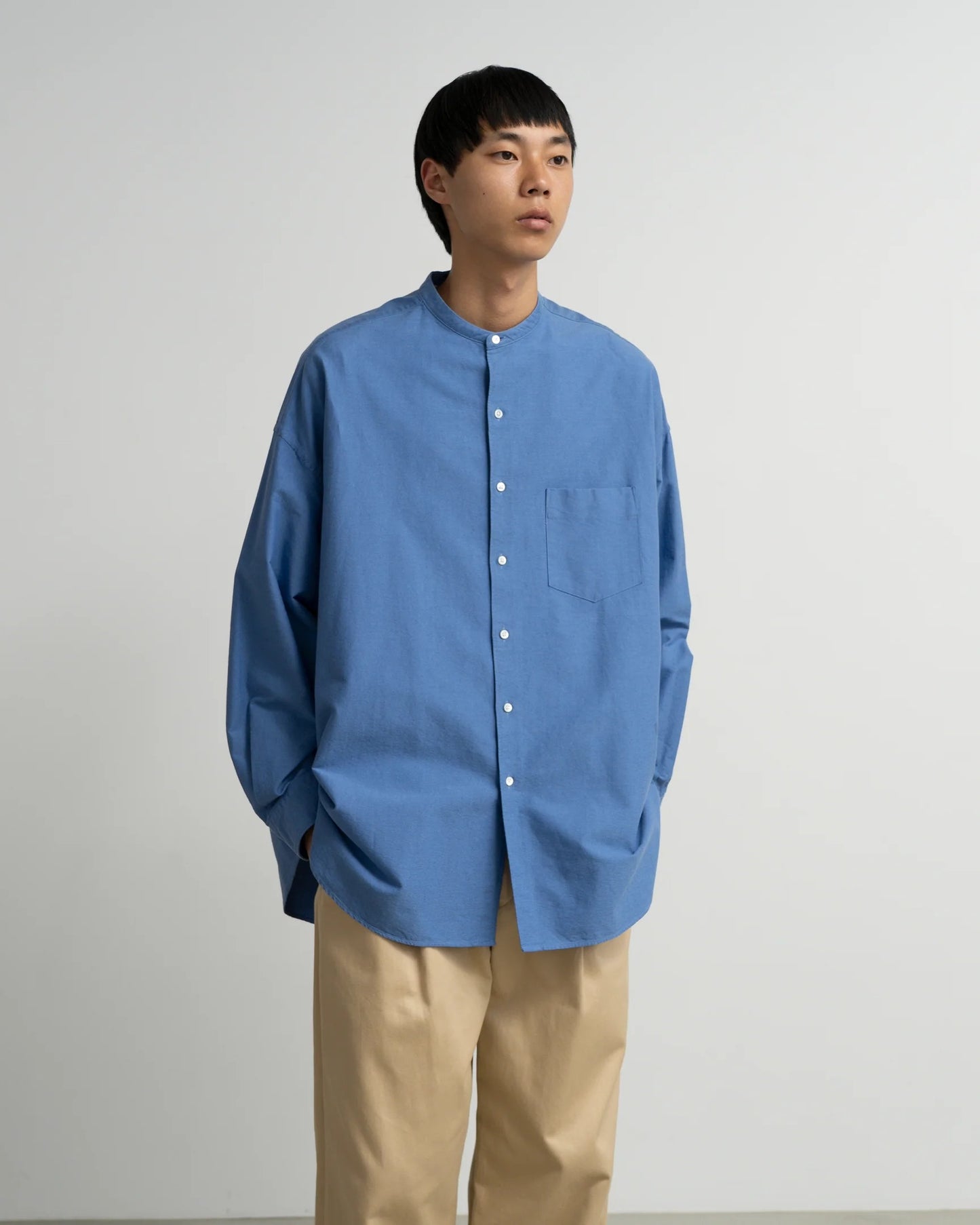 Graphpaper / Oxford L/S Oversized Band Collar Shirt
