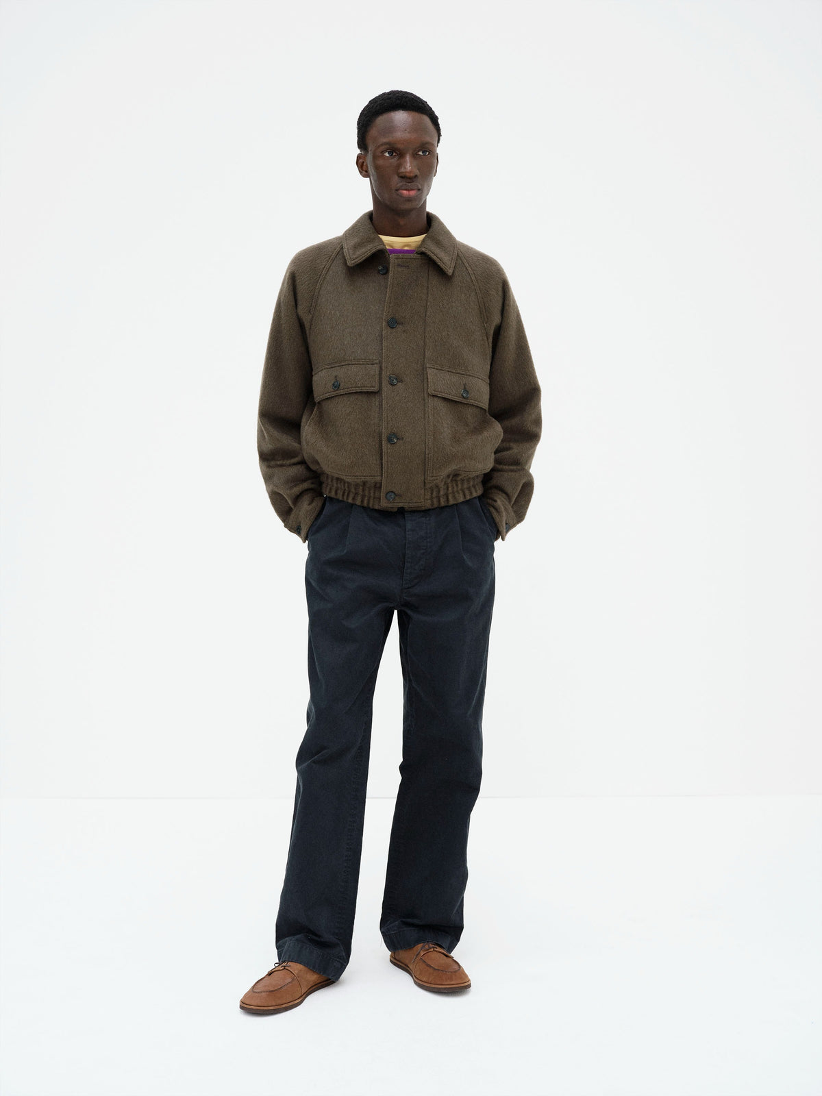 AURALEE 26AW HAIRY WOOL MOHAIR CHAMBRAY BLOUSON